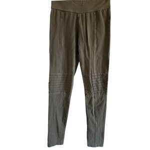 Moto style army green leggings womens Small Abound